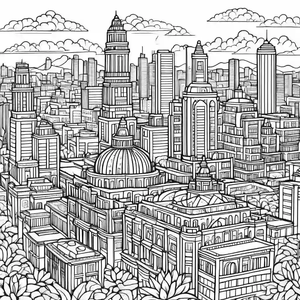 Mexico City Skyline coloring pages